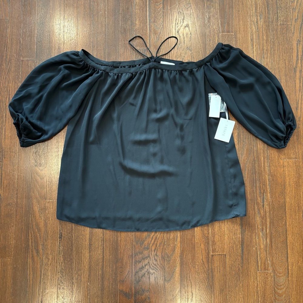 Elegant Black Off-Shoulder Women's Blouse